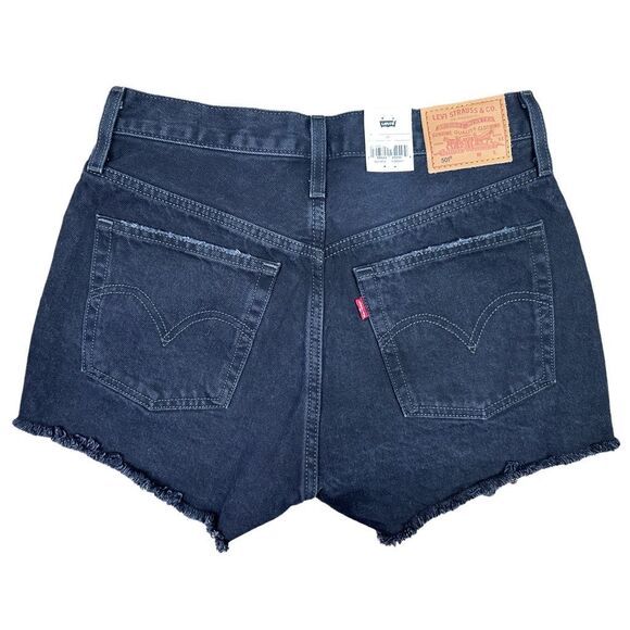 Levi’s 501 High Rise Distressed Denim Cut Off  Shorts - Size 27 - Picture 4 of 6